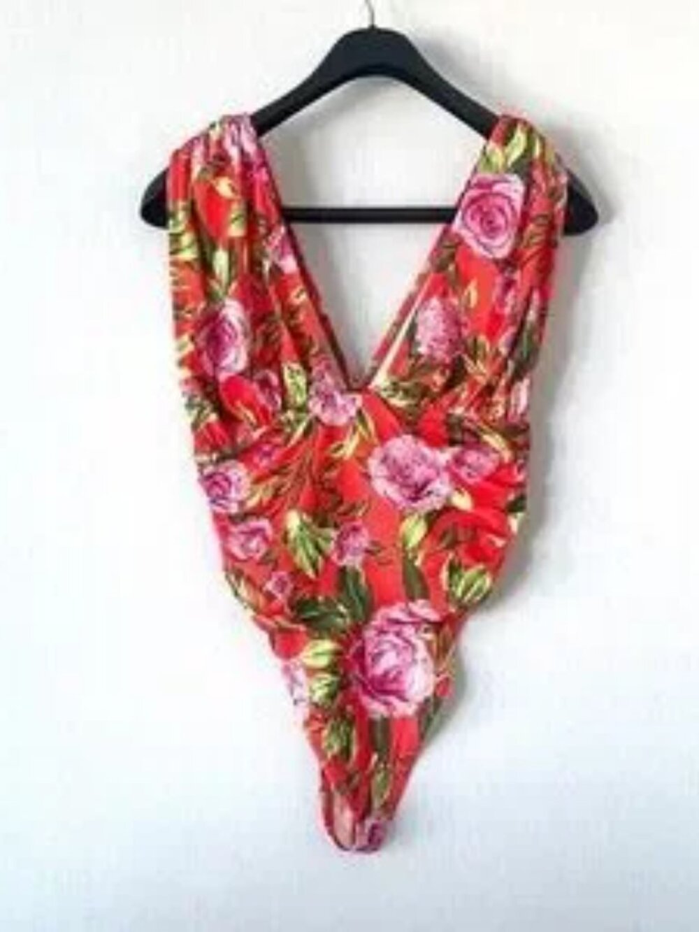 NWOT Zara Floral Draped Bodysuit - Picture 2 of 7